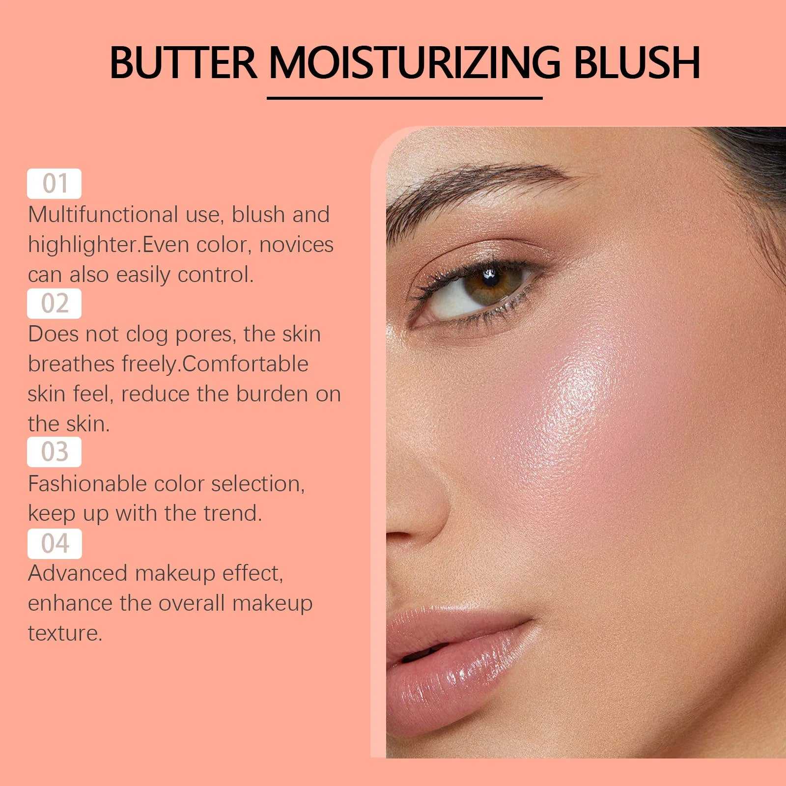 Eelhope Butter Blush Cream – Long Lasting Matte Cheek Tint