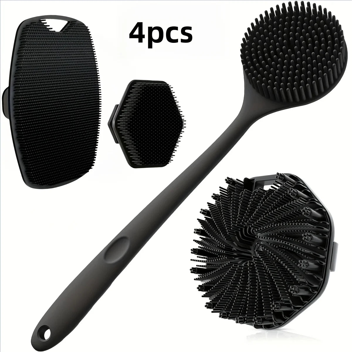 4Pcs Silicone Bath Brush Set – Soft & Non-Slip