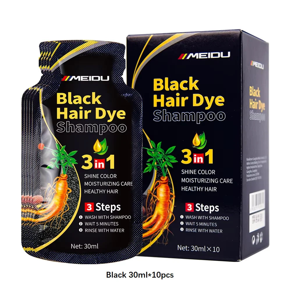 3-in-1 Hair Dye Shampoo – Natural Black Herbal