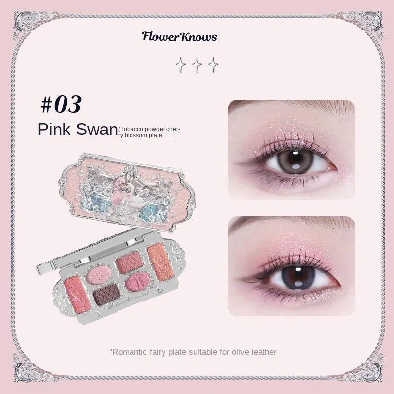 Flower Knows Black Swan Ballet Eyeshadow Palette – 6 Colors