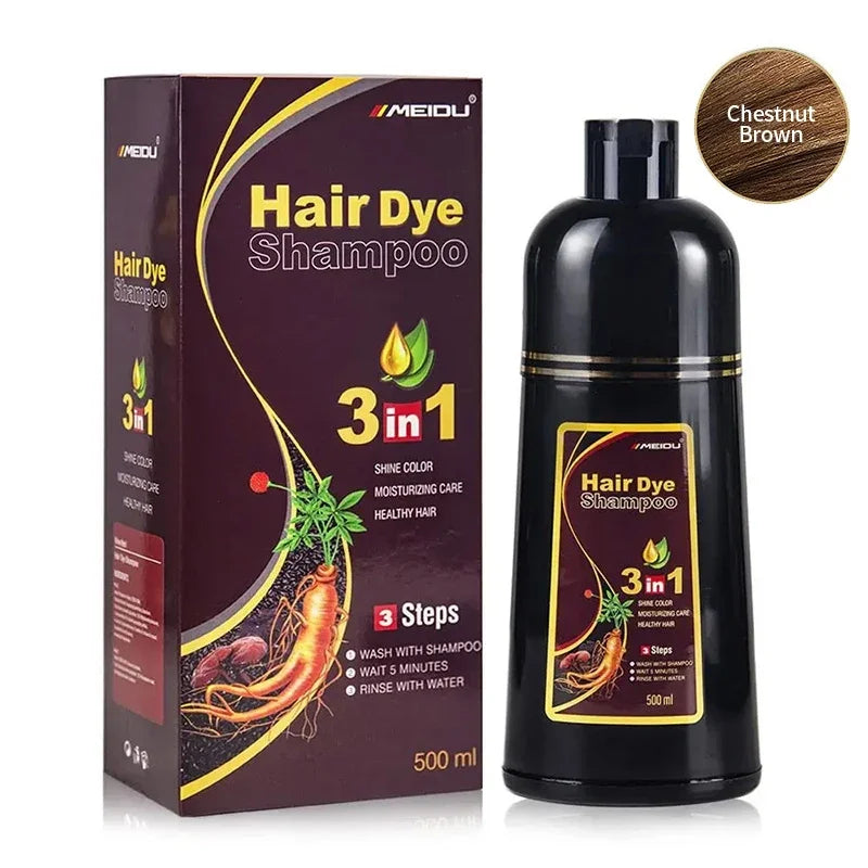3-in-1 Hair Dye Shampoo – Natural Black Herbal
