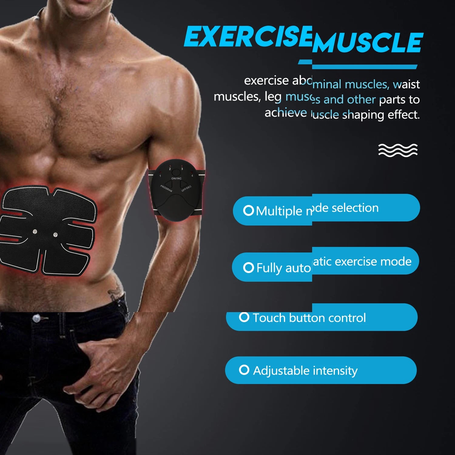 EMS Abdominal Muscle Trainer Belt with Remote Control