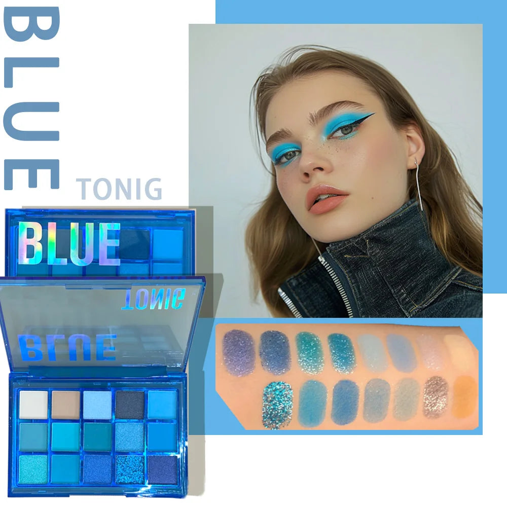 15-Color Eyeshadow Palette – Matte, Shimmer & Metallic