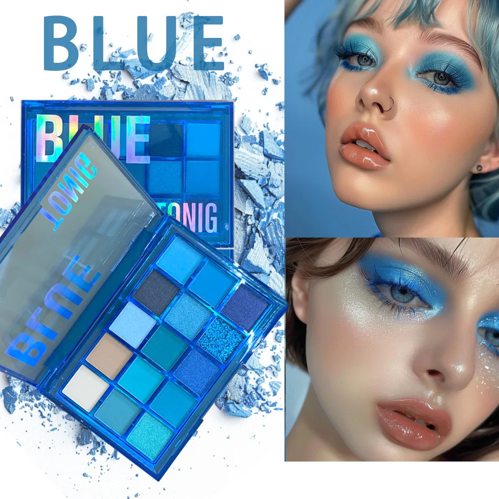 15-Color Eyeshadow Palette – Matte, Shimmer & Metallic