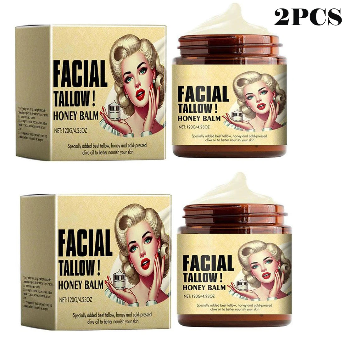 120g Whipped Beef Tallow & Honey Balm