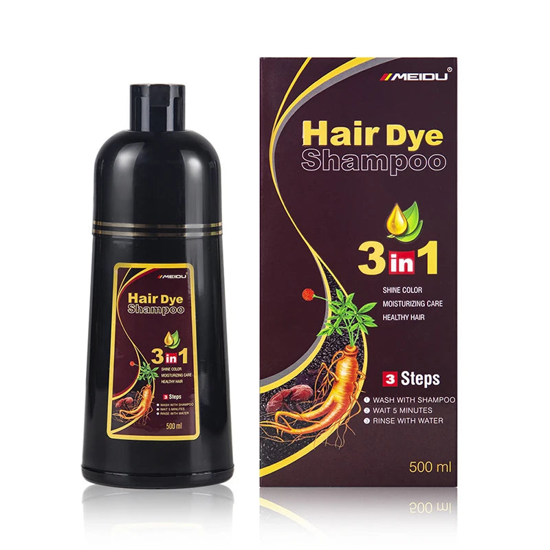 3-in-1 Hair Dye Shampoo – Natural Black Herbal