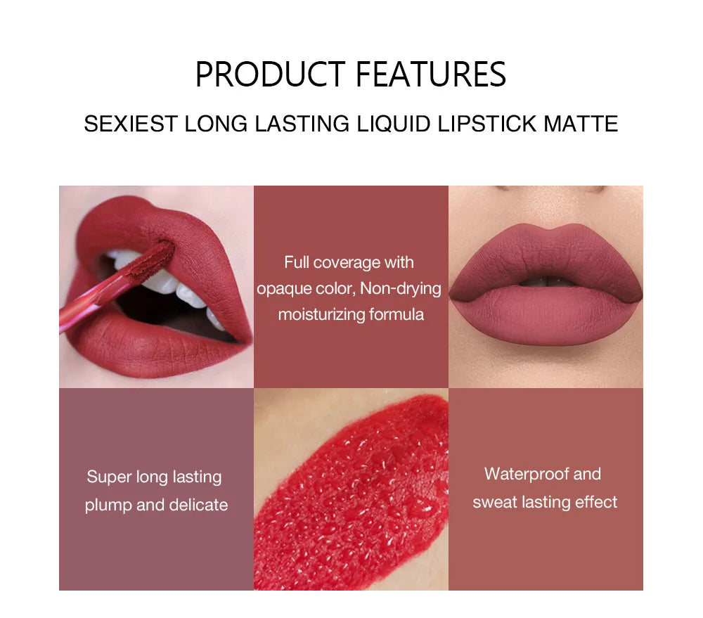 HANDAIYAN 6PCS Matte Lipstick Set – Long Lasting Waterproof