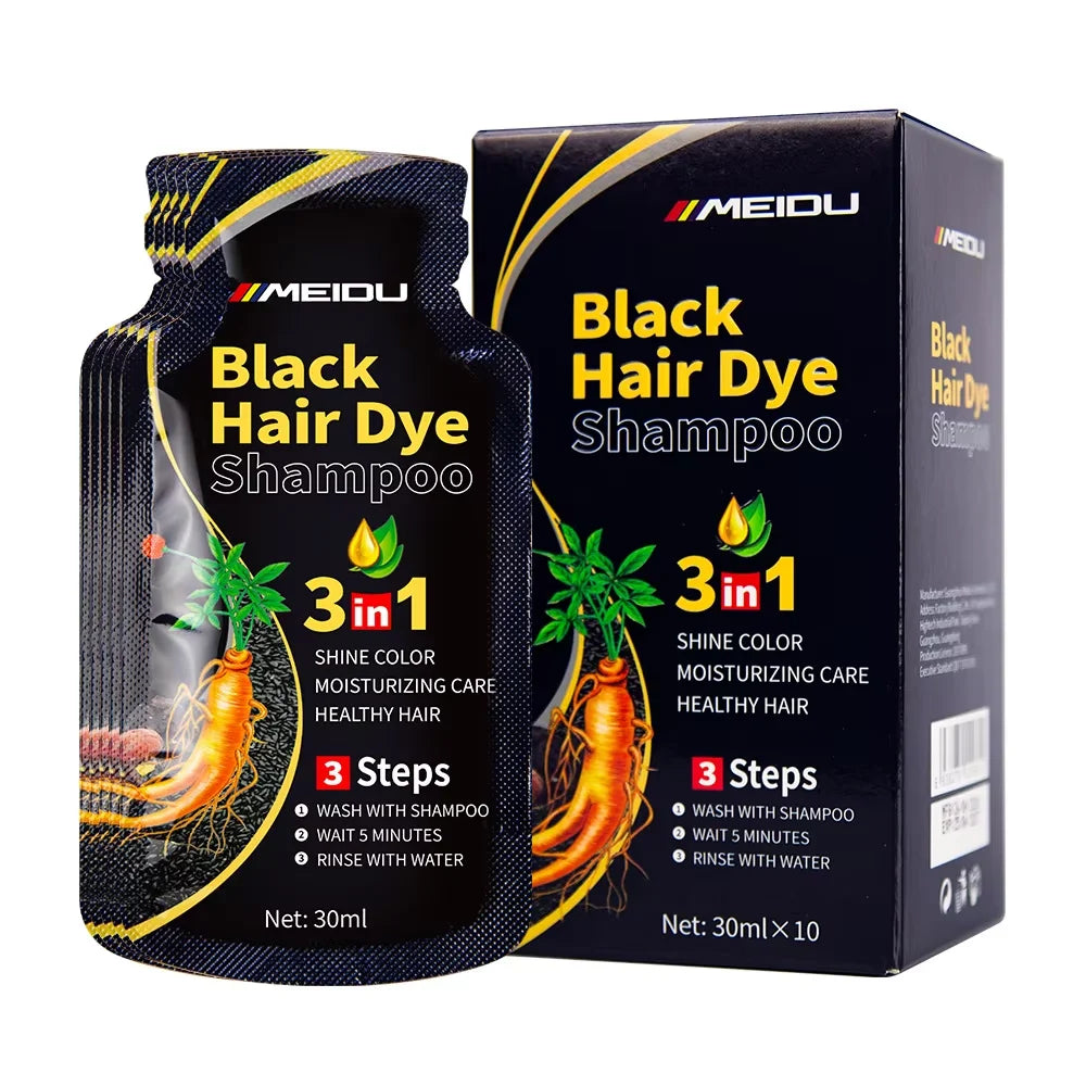 3-in-1 Hair Dye Shampoo – Natural Black Herbal