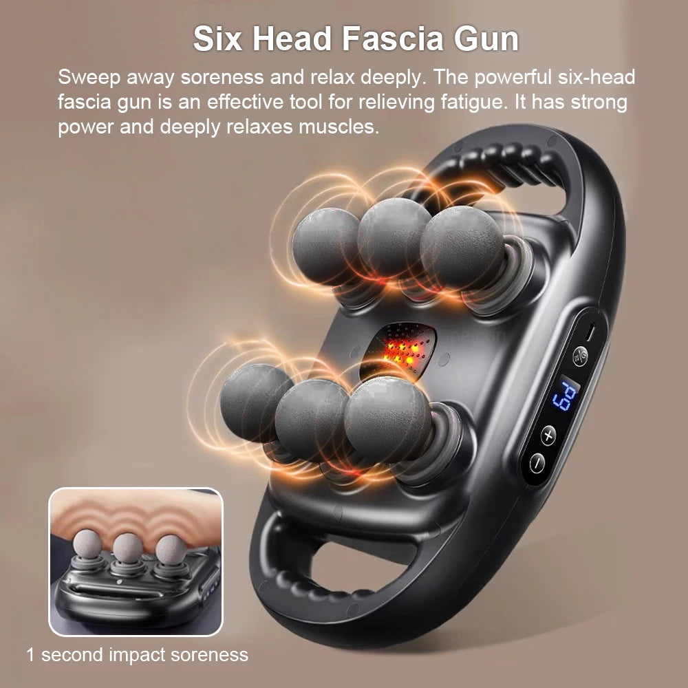 Professional Fascia Massage Gun – Six-Head