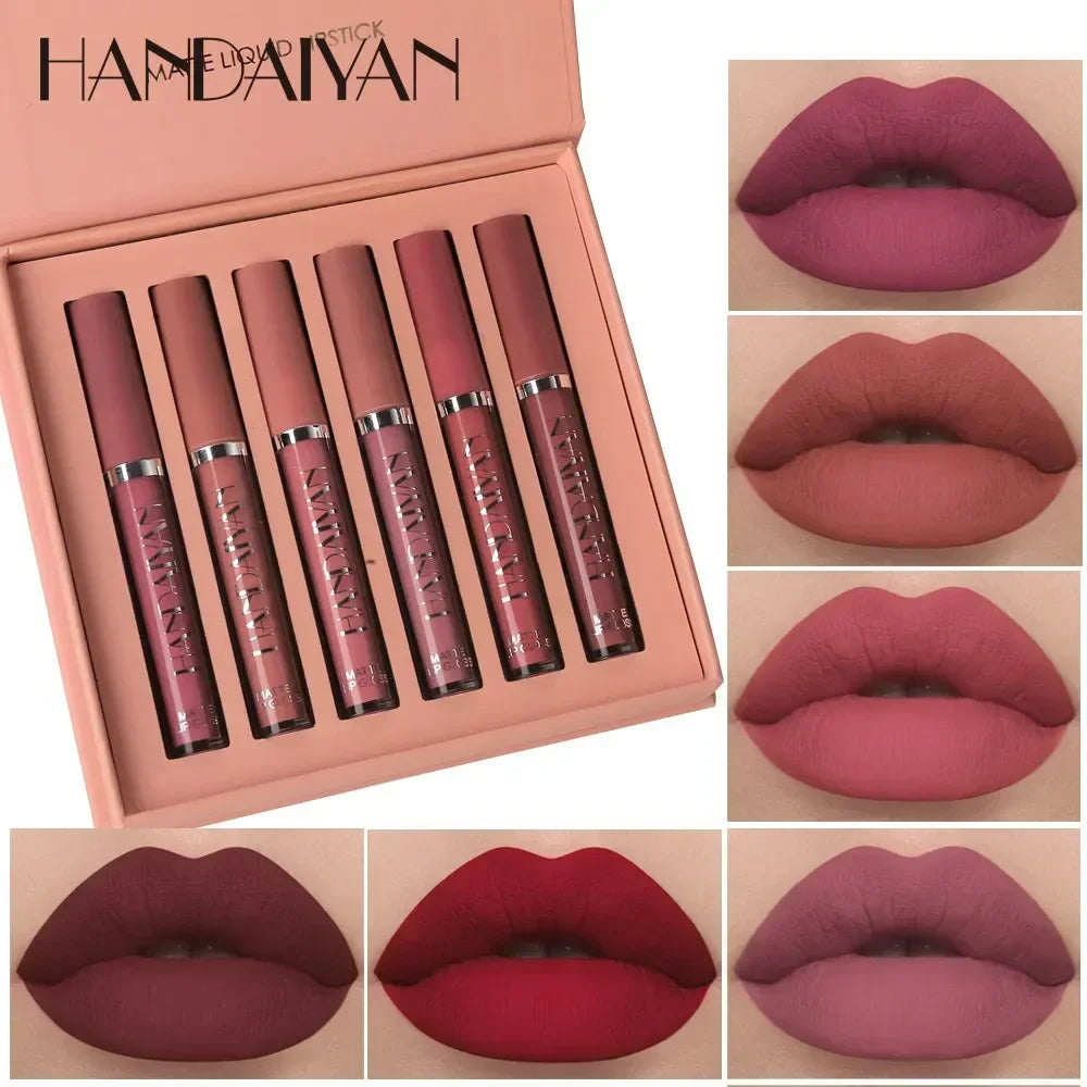 HANDAIYAN 6PCS Matte Lipstick Set – Long Lasting Waterproof