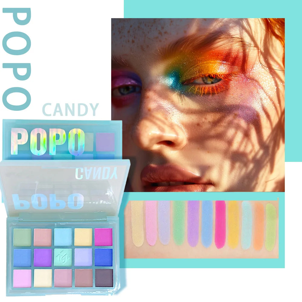 15-Color Eyeshadow Palette – Matte, Shimmer & Metallic