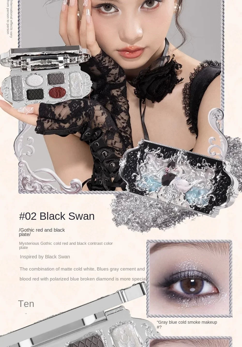 Flower Knows Black Swan Ballet Eyeshadow Palette – 6 Colors