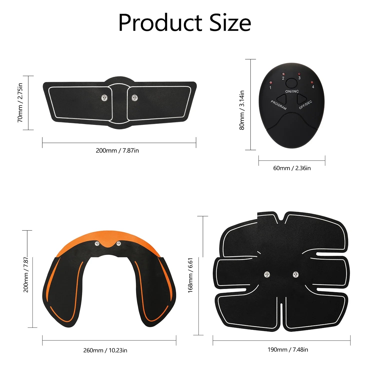 EMS Abdominal Muscle Trainer Belt with Remote Control