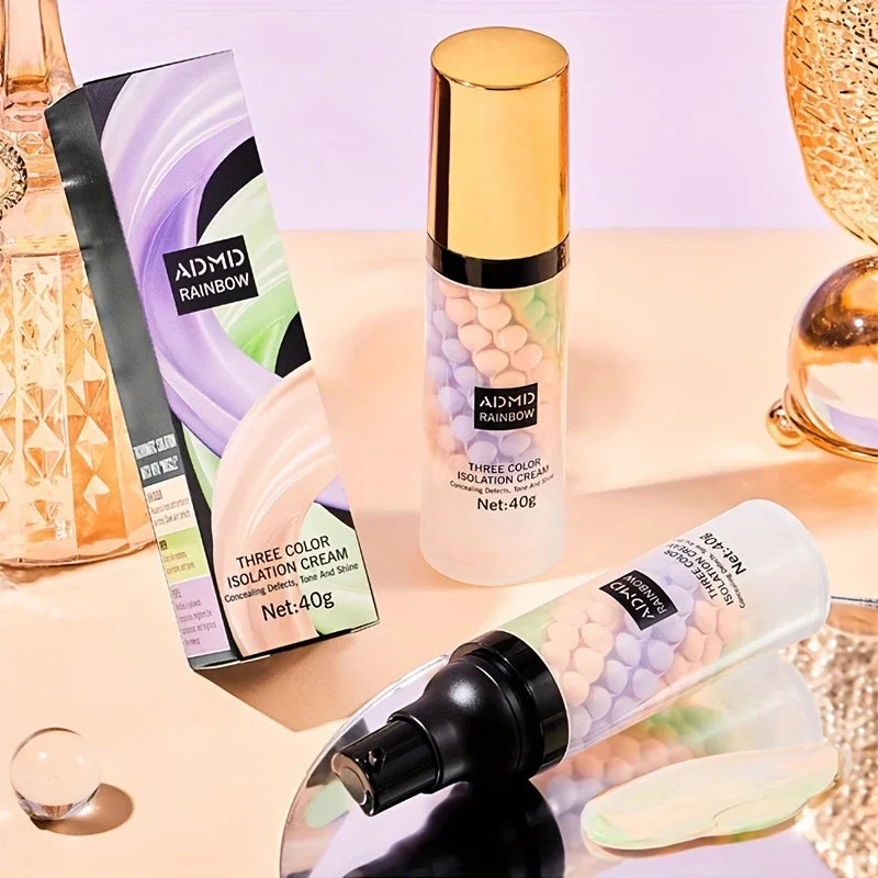 Tri-Color Face Primer Cream – Brighten & Contour Base