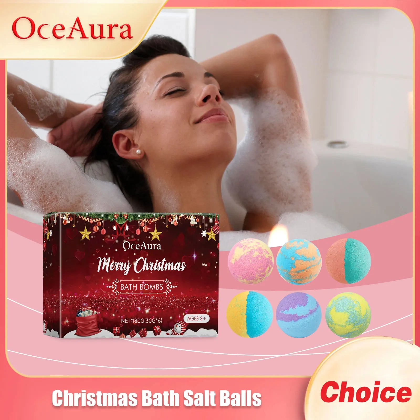 Christmas Bath Salt Balls – Spa Bubble Bath Bombs