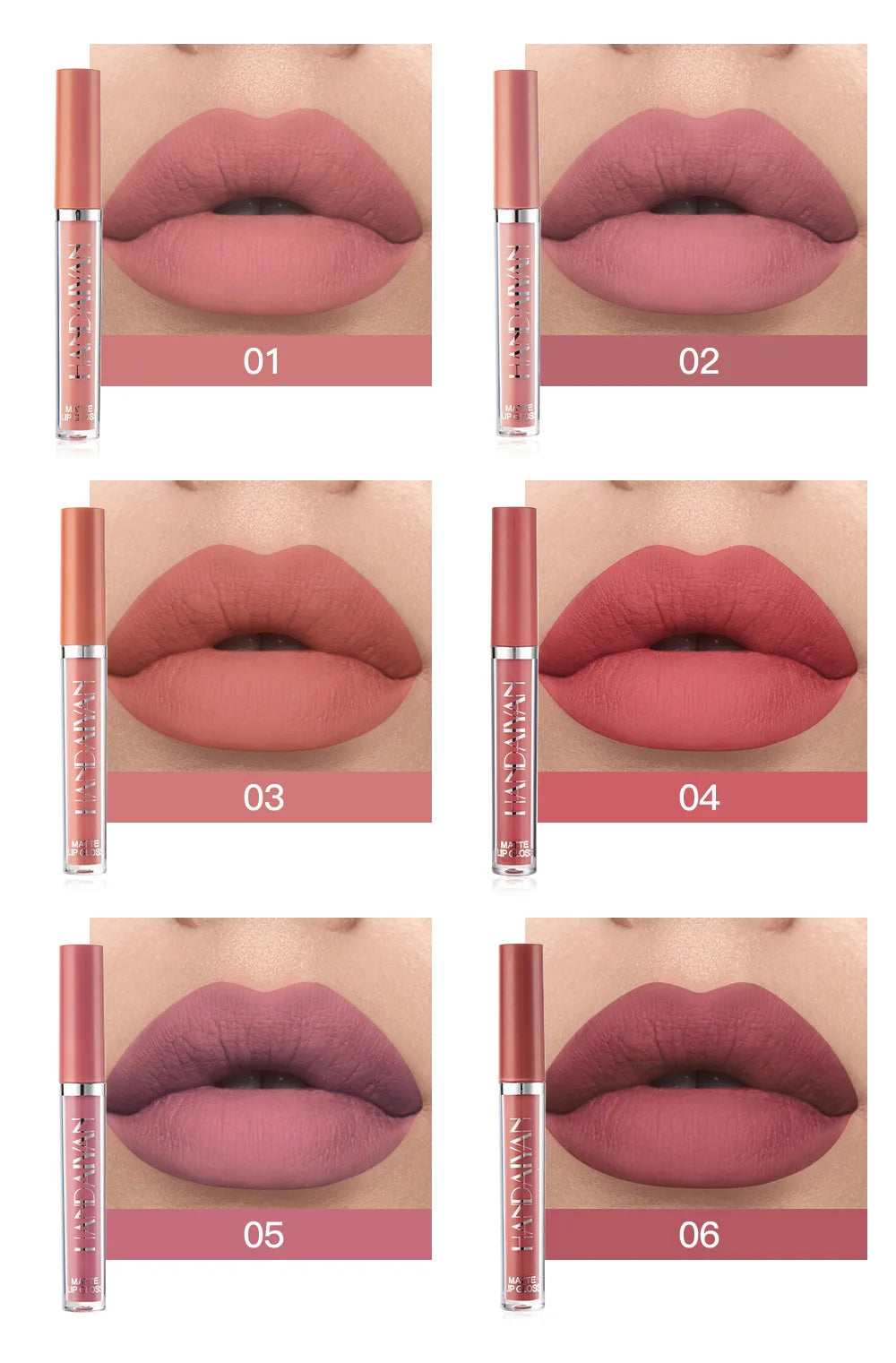 HANDAIYAN 6PCS Matte Lipstick Set – Long Lasting Waterproof