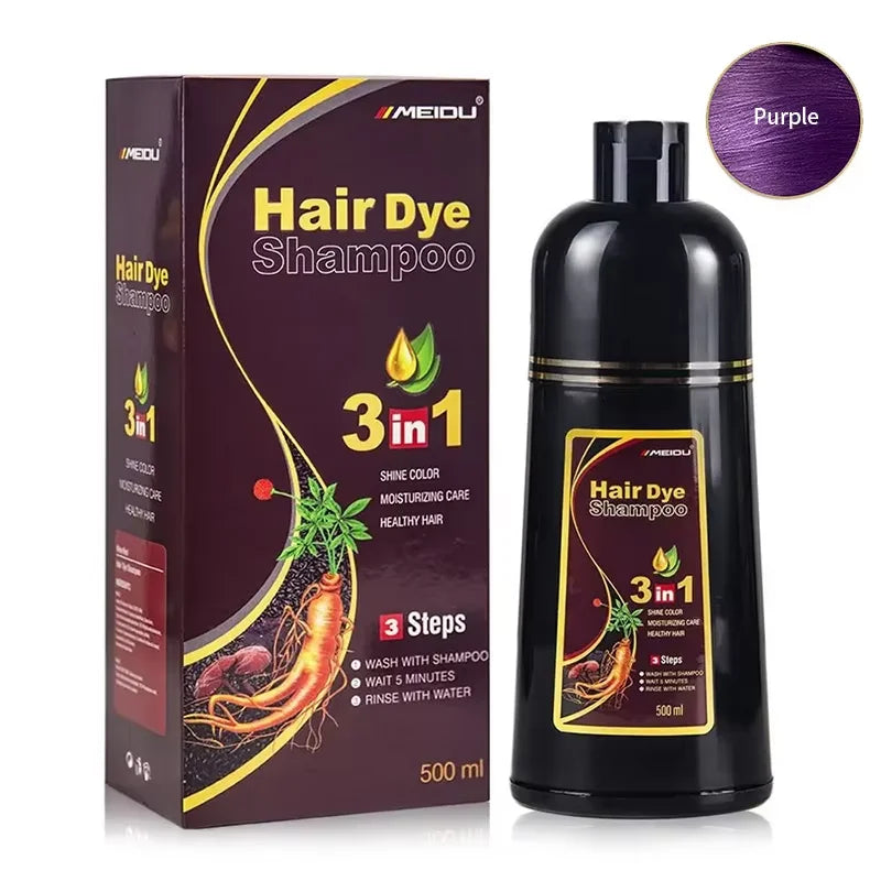 3-in-1 Hair Dye Shampoo – Natural Black Herbal