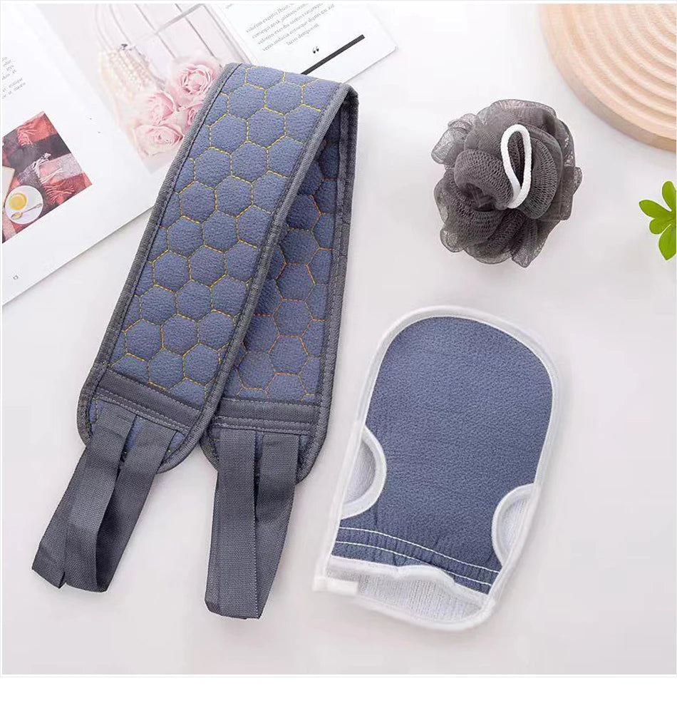 3Pcs Body Scrubber Set – Back Scrubber & Bath Tools