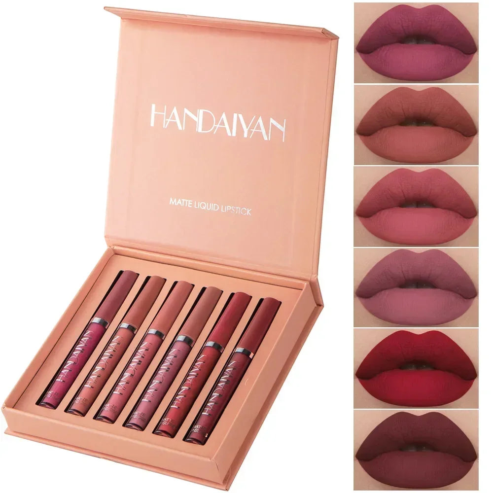 HANDAIYAN 6PCS Matte Lipstick Set – Long Lasting Waterproof