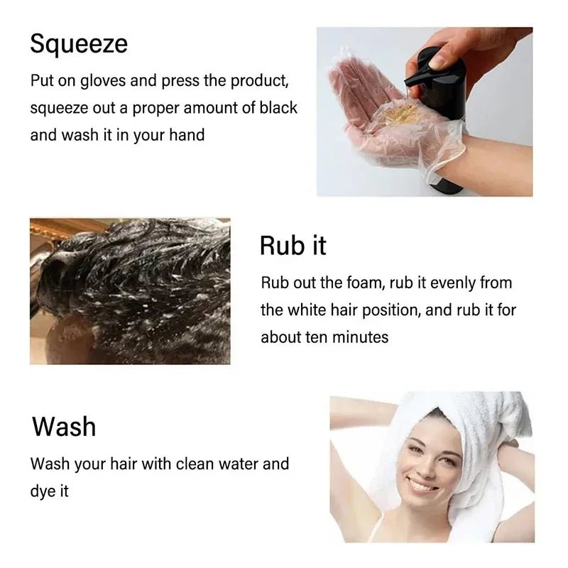 3-in-1 Hair Dye Shampoo – Natural Black Herbal