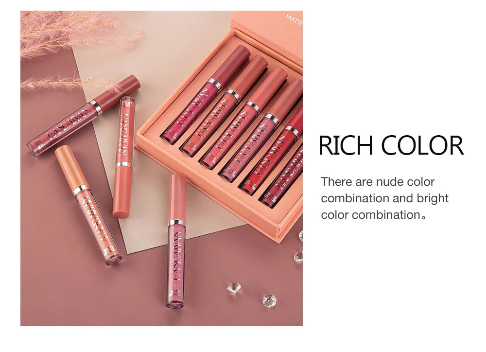 HANDAIYAN 6PCS Matte Lipstick Set – Long Lasting Waterproof