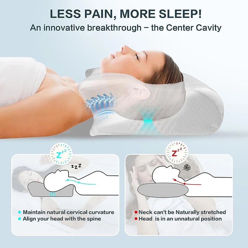 Memory Foam Cervical Neck Pillow – 2-in-1
