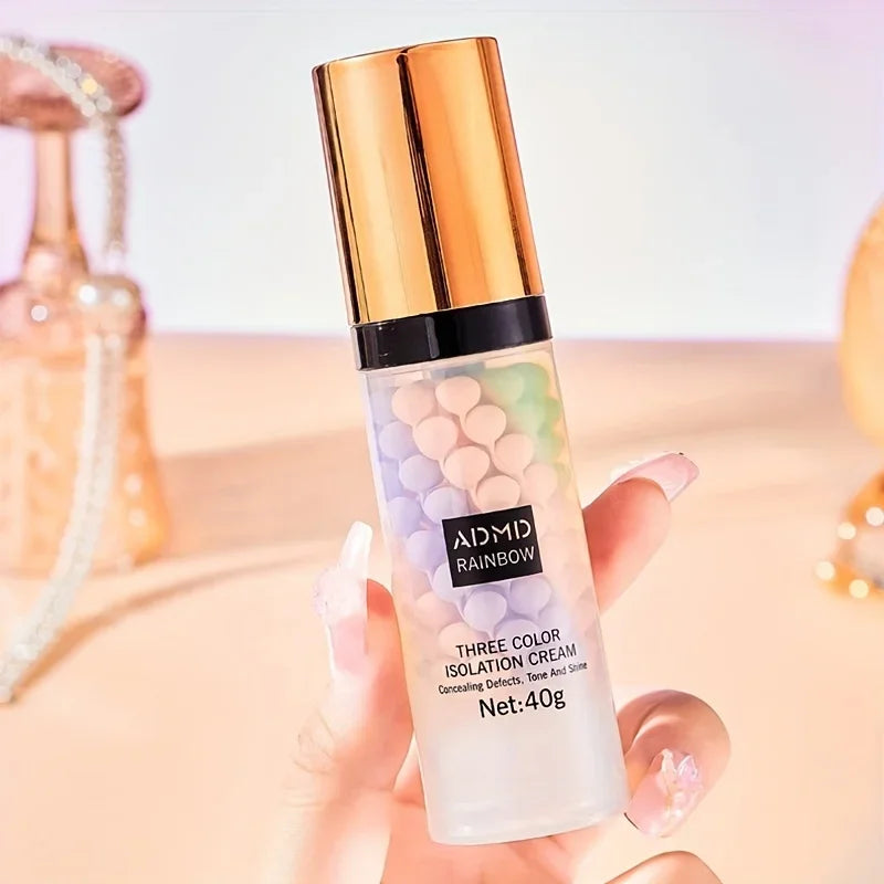 Tri-Color Face Primer Cream – Brighten & Contour Base