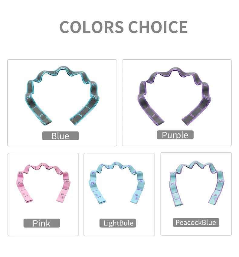 Elastic Yoga Stretching Strap with Loops – Flexibility Band