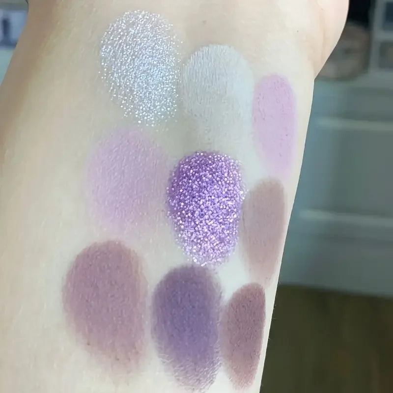 9-Color Purple Eyeshadow Palette – Matte & Shimmery
