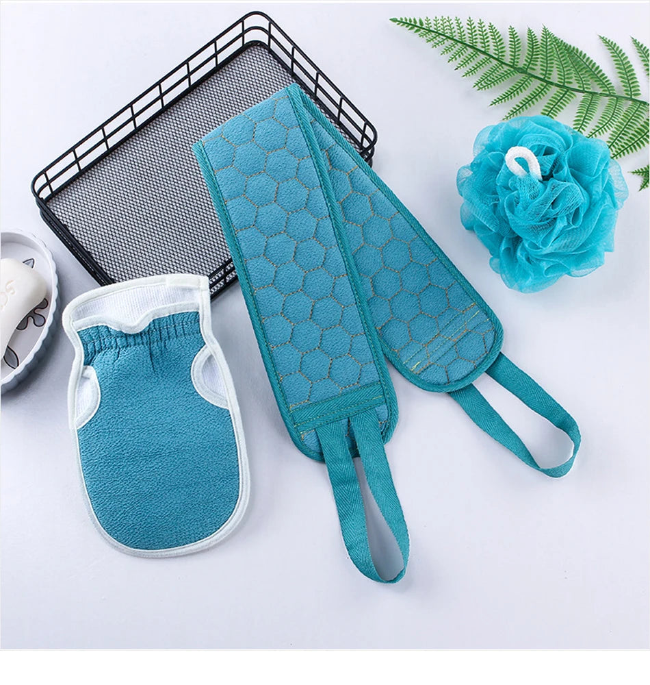 3Pcs Body Scrubber Set – Back Scrubber & Bath Tools