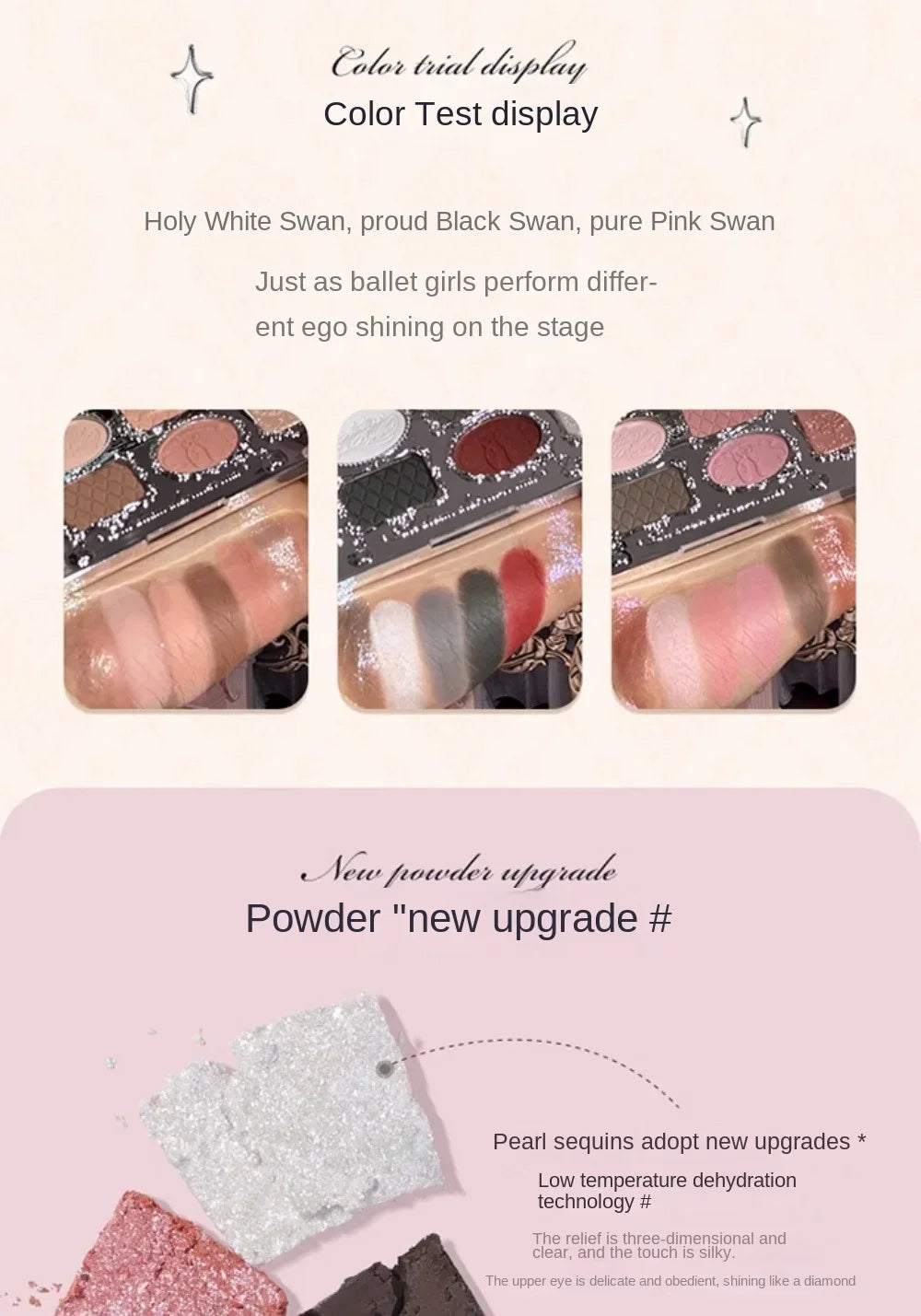 Flower Knows Black Swan Ballet Eyeshadow Palette – 6 Colors