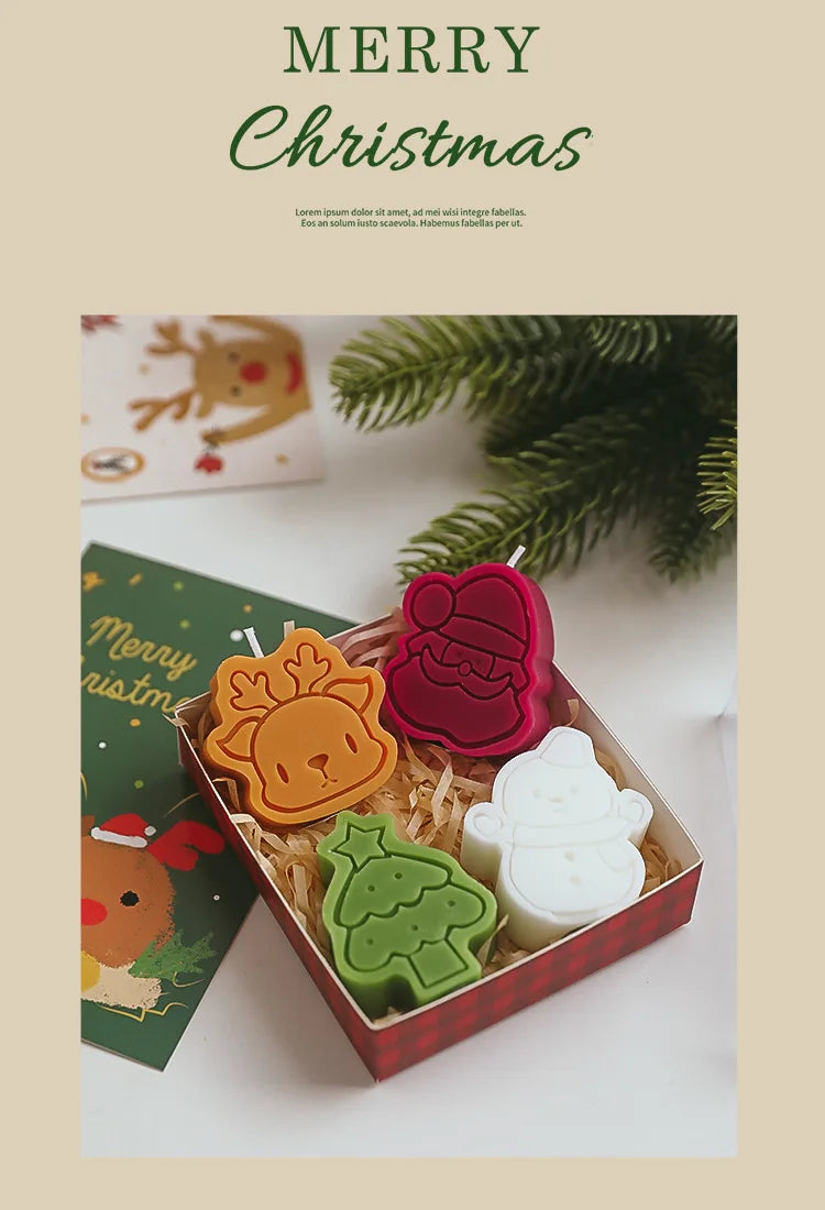 4pcs Christmas Scented Candle Set