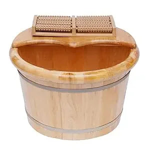 Wooden Foot Tub with Massager & Lid