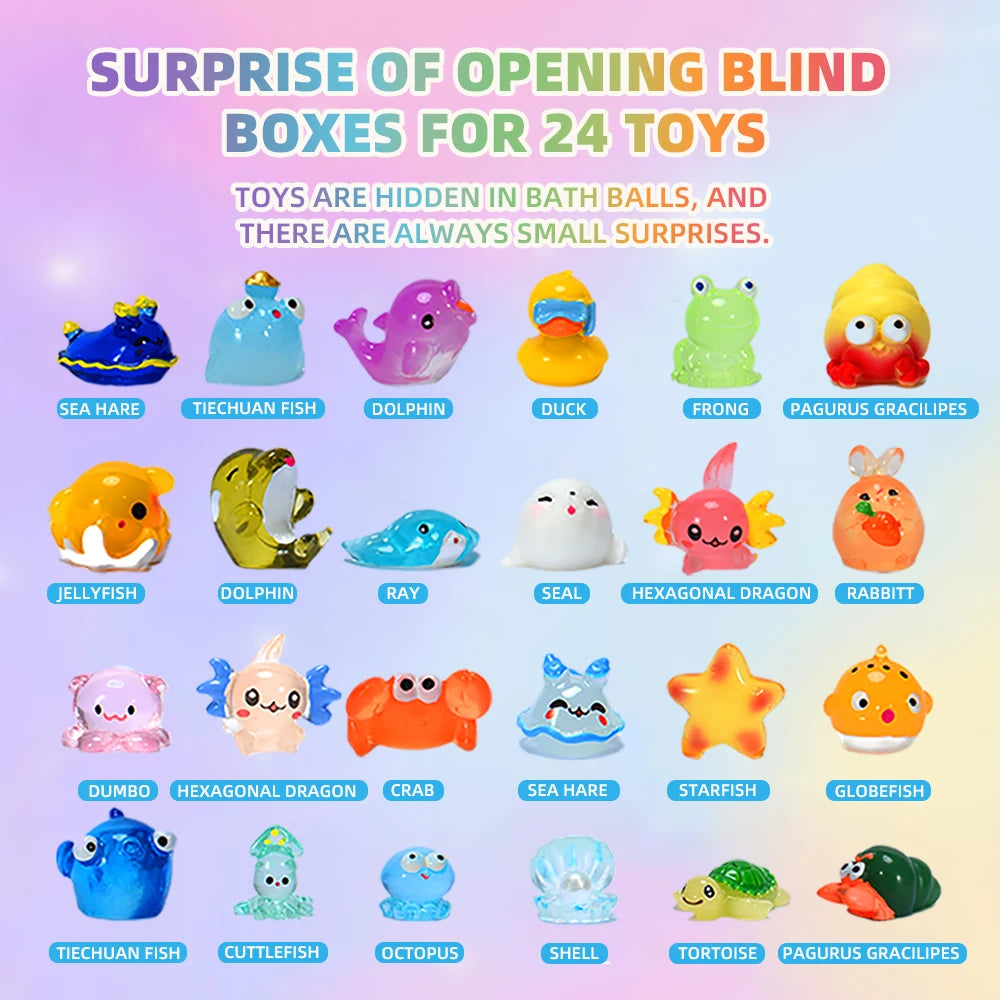 Kids Bath Bombs with Surprise Inside – 24 Pack Gift Set