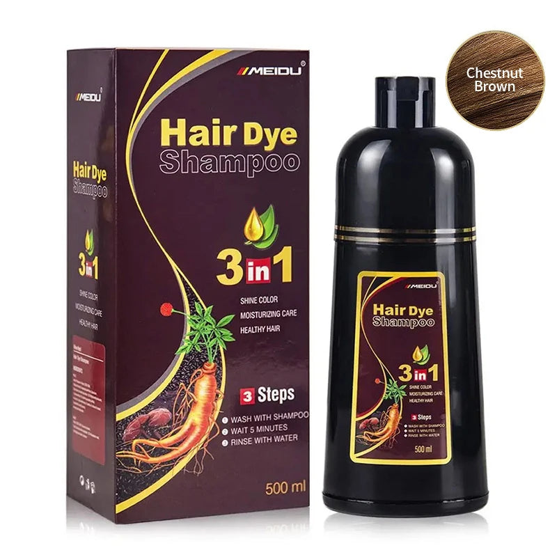 3-in-1 Hair Dye Shampoo – Natural Black Herbal