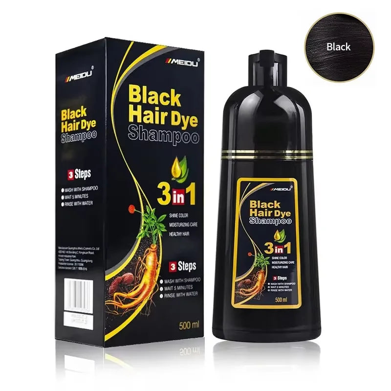 3-in-1 Hair Dye Shampoo – Natural Black Herbal