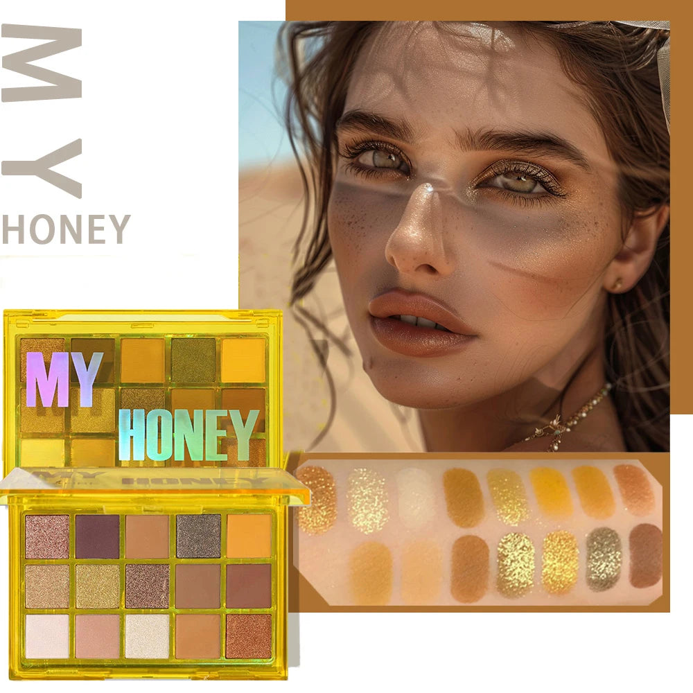 15-Color Eyeshadow Palette – Matte, Shimmer & Metallic