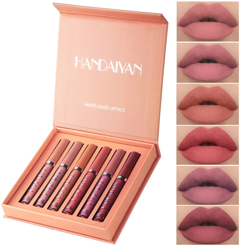HANDAIYAN 6PCS Matte Lipstick Set – Long Lasting Waterproof