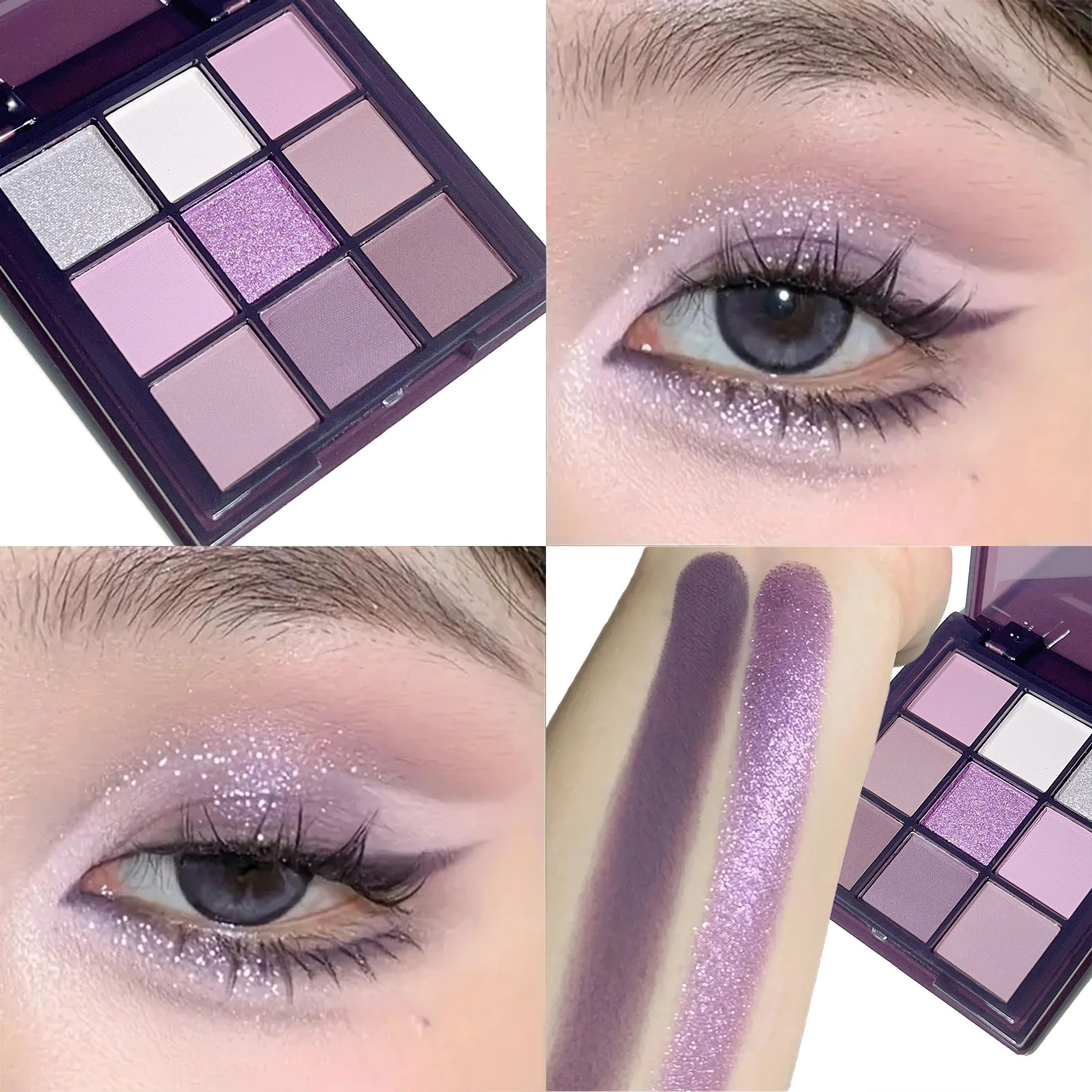 9-Color Purple Eyeshadow Palette – Matte & Shimmery
