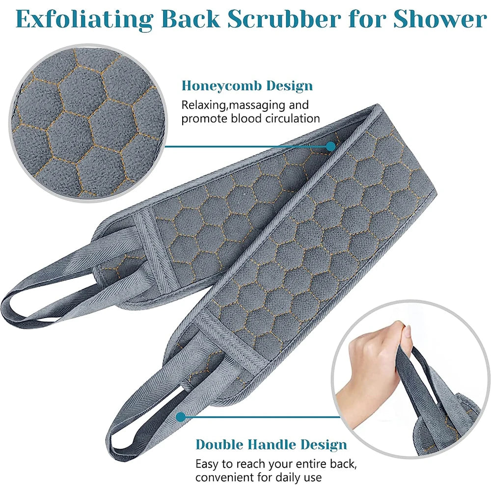 3Pcs Body Scrubber Set – Back Scrubber & Bath Tools