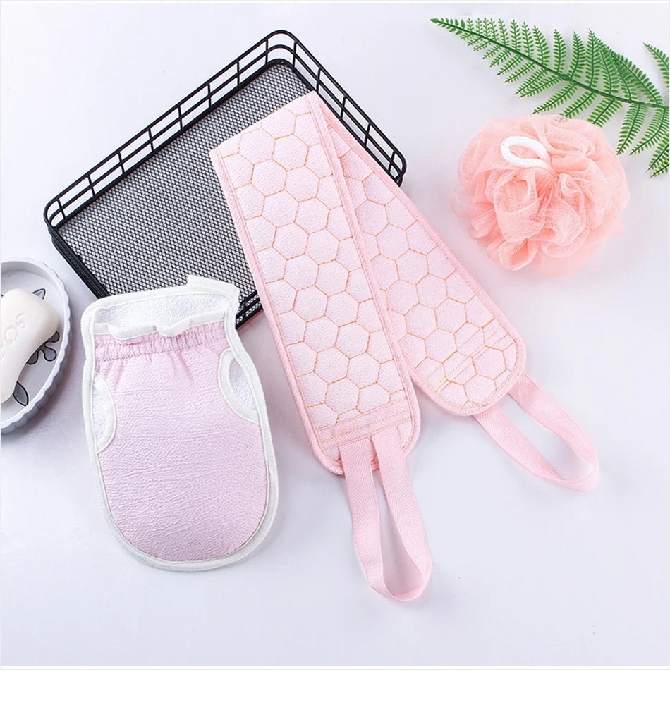 3Pcs Body Scrubber Set – Back Scrubber & Bath Tools