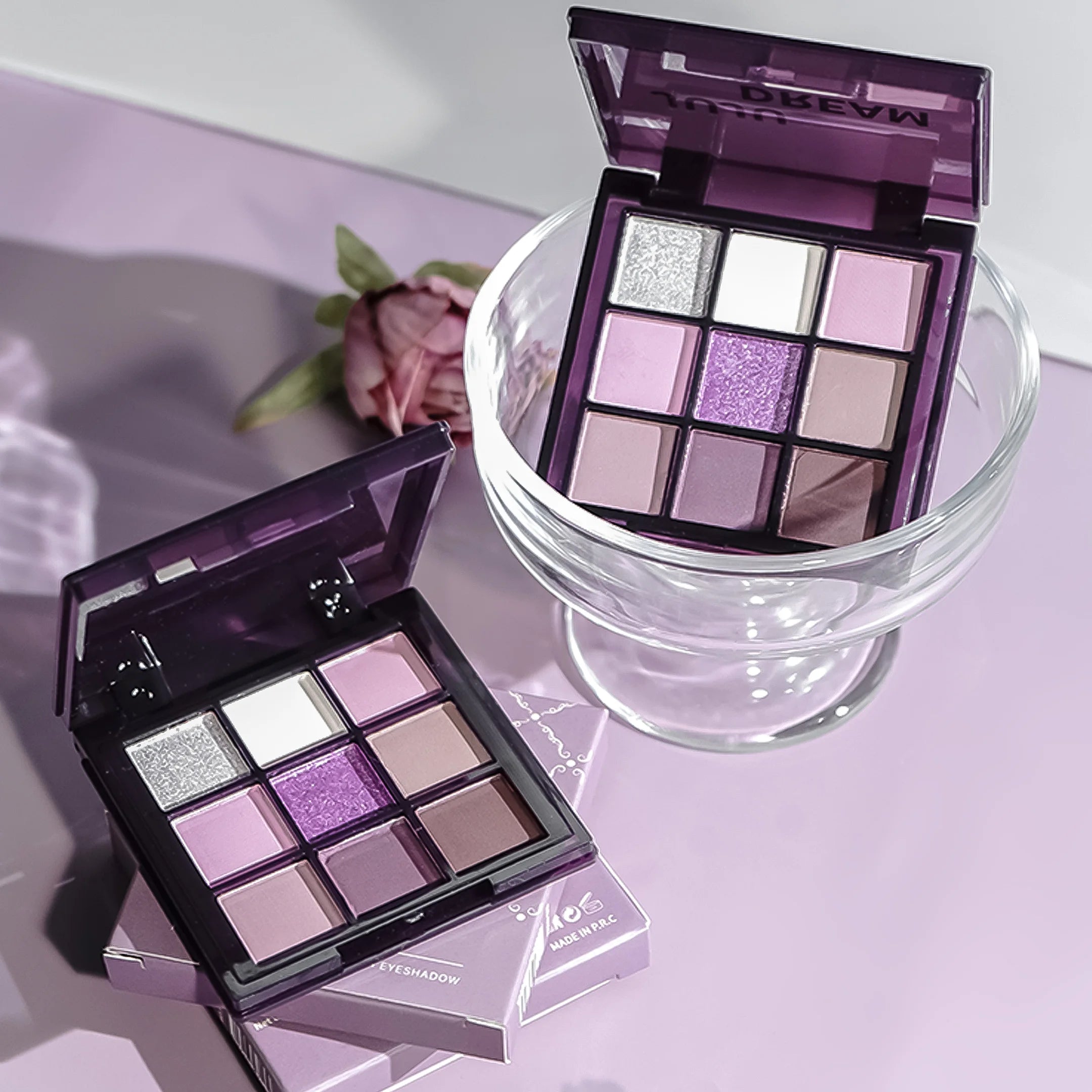 9-Color Purple Eyeshadow Palette – Matte & Shimmery
