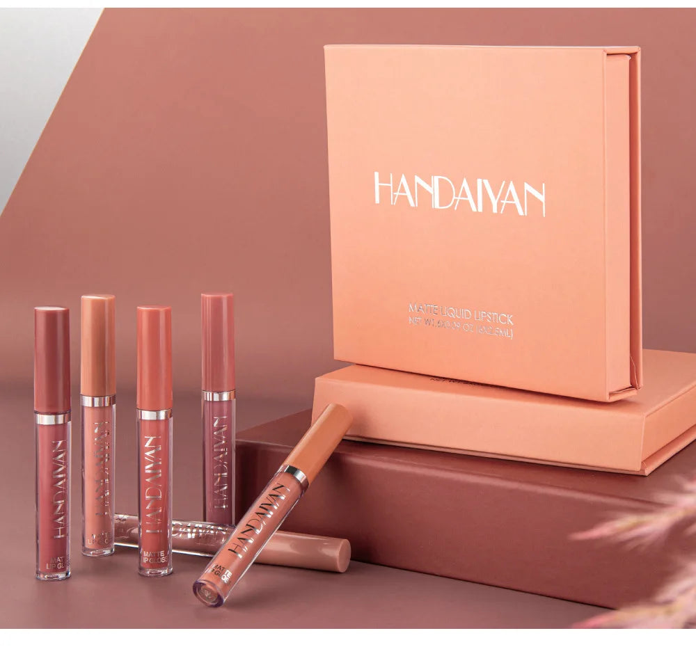 HANDAIYAN 6PCS Matte Lipstick Set – Long Lasting Waterproof
