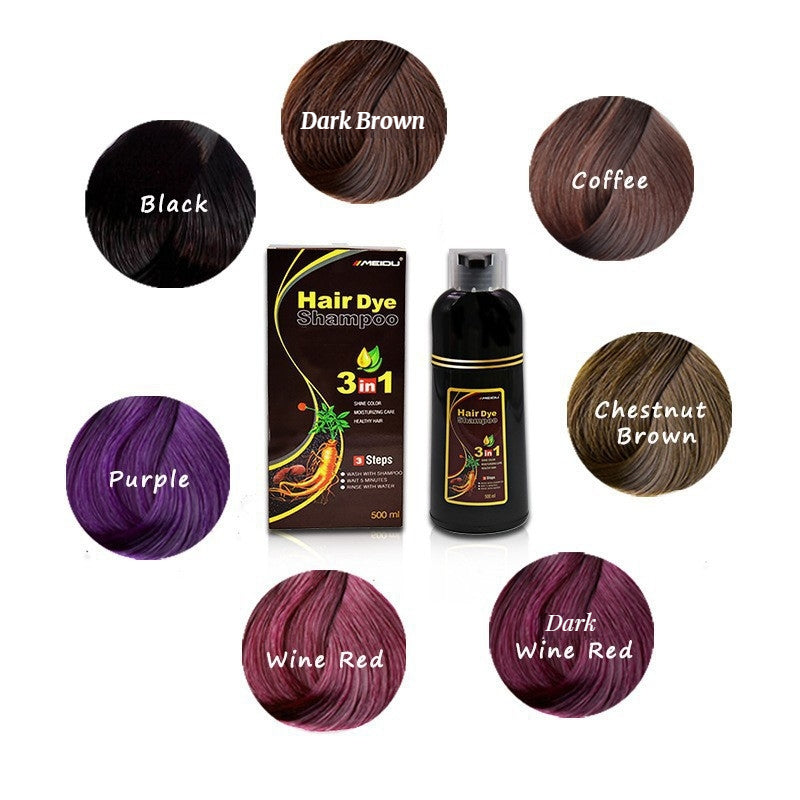 3-in-1 Hair Dye Shampoo – Natural Black Herbal